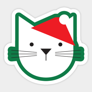 Santa Cat With Beard Sticker